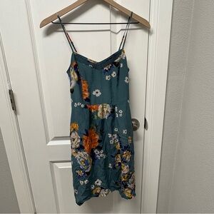 Moulinette Soeurs Teal Floral Midi Dress